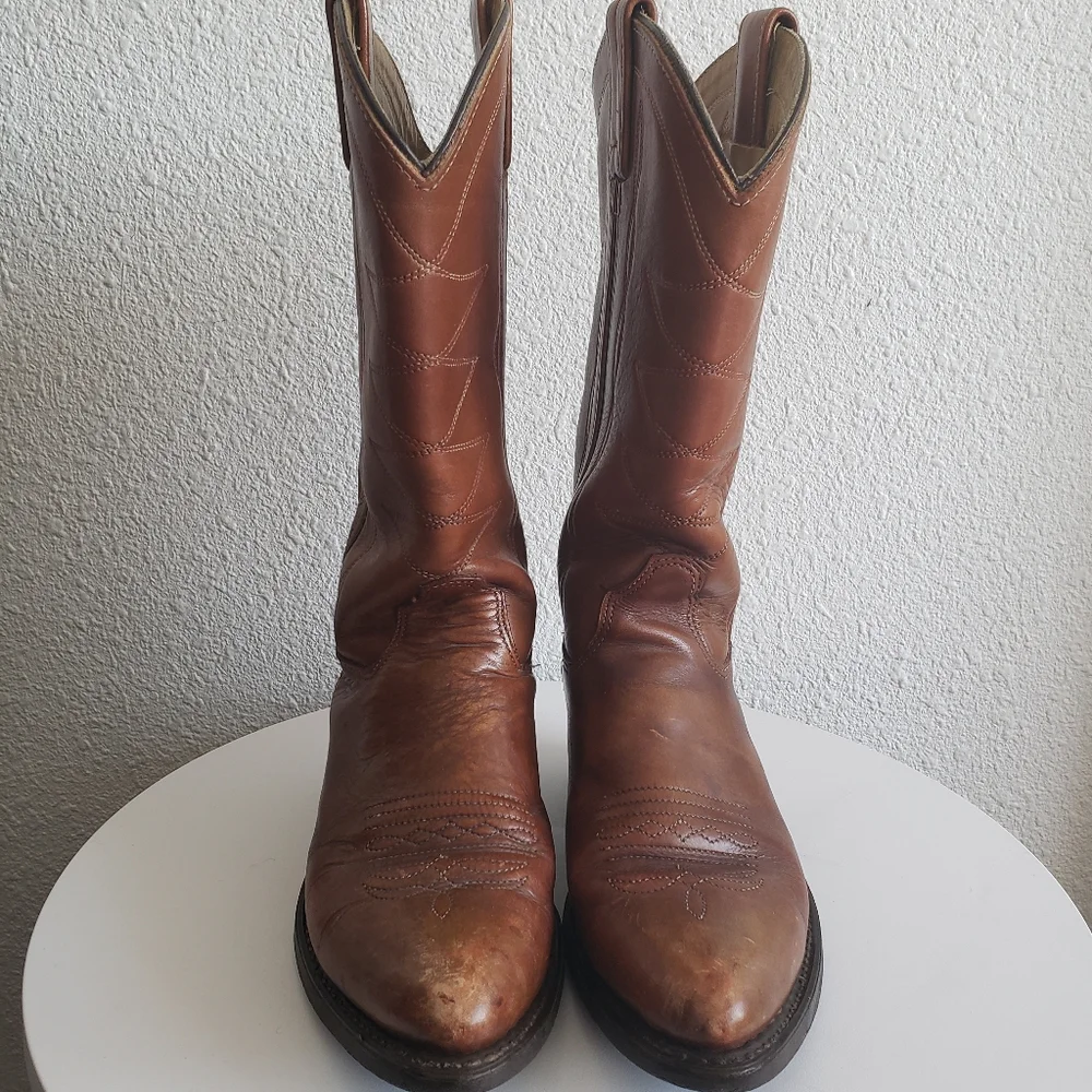 HH Double H Western Cowboy Rodeo Farm Leather Boots